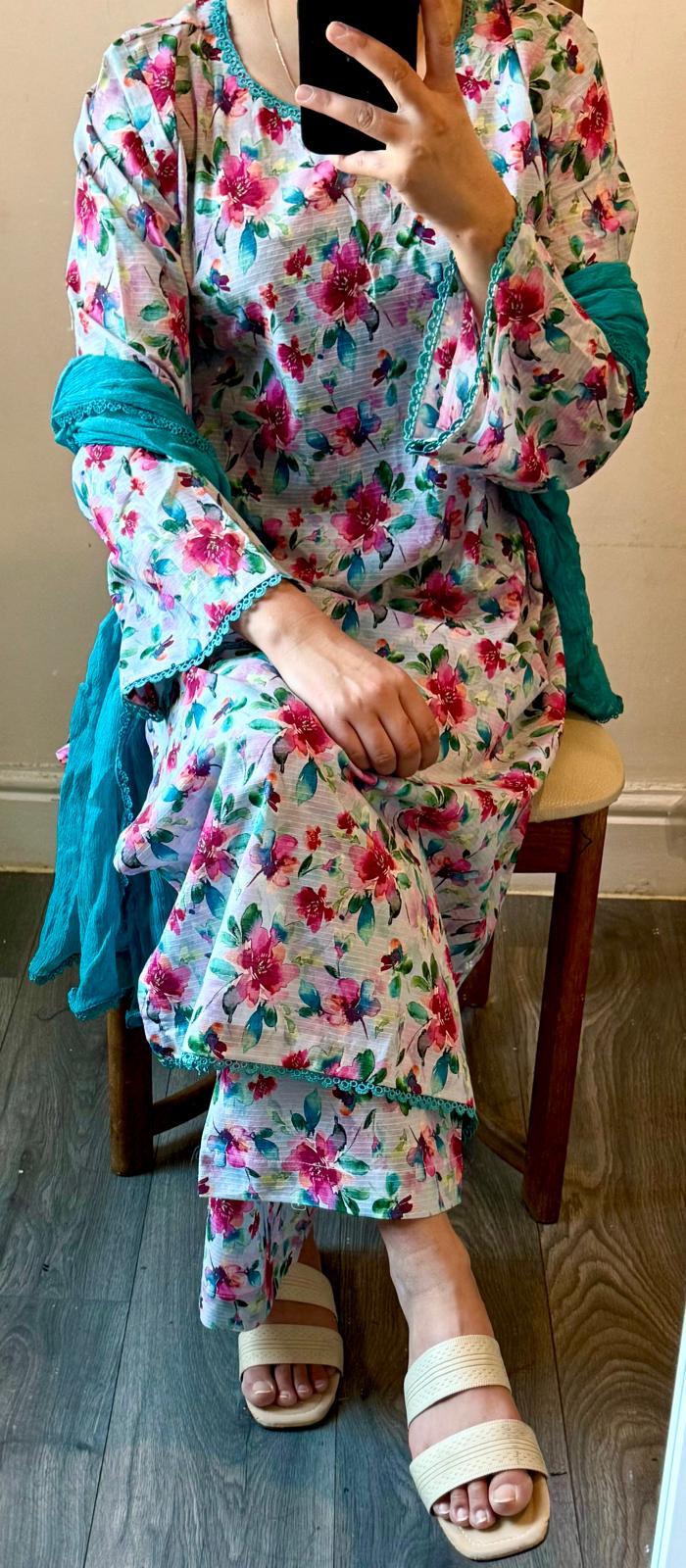 Women's 2pcs Printed Shalwar Kameez(002)