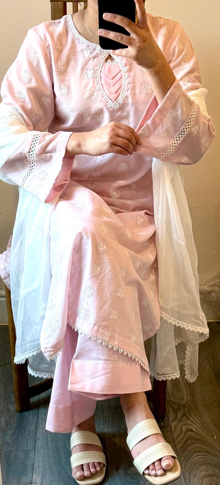 Women's 2pcs chicken kari kameez with simple Shalwar (009)