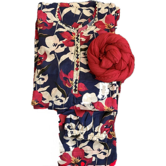 Women's 2pcs Printed Shalwar Kameez(005)